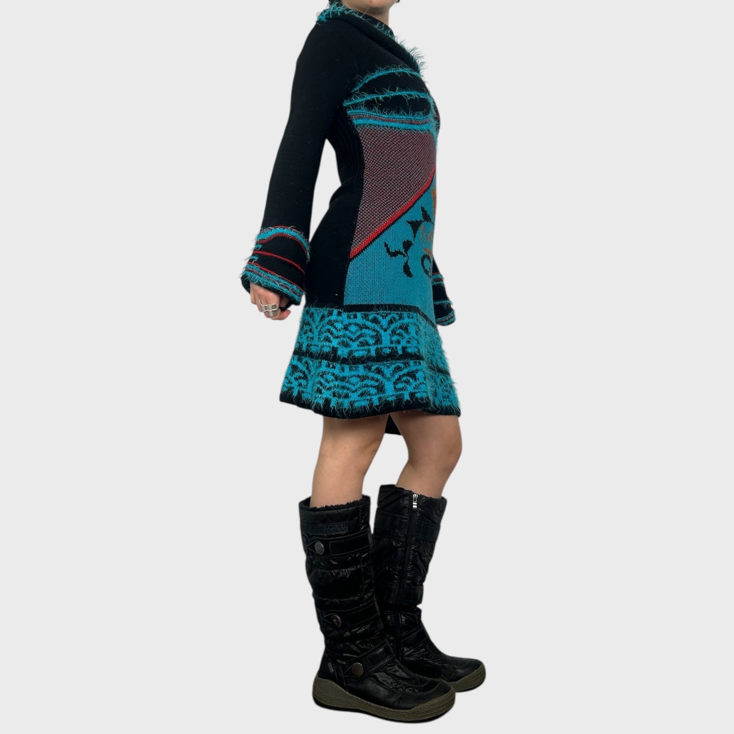 Save The Queen Graphic Knit Midi Dress - S/M