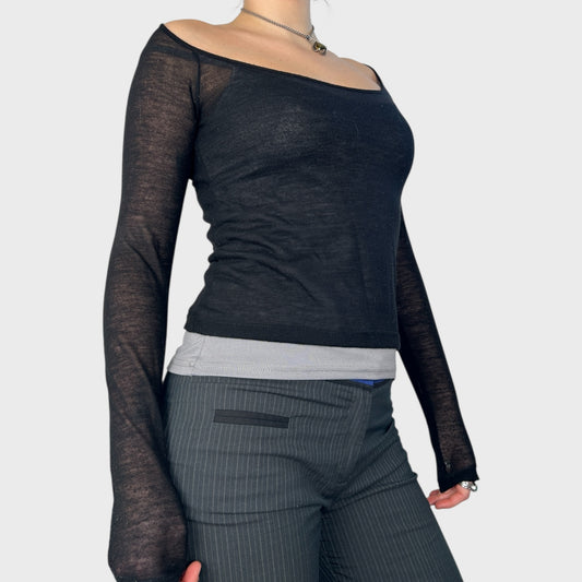 Cop Copine Scoop Neck Long Sleeve Top - S