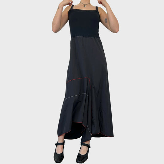 Cop Copine Black Bi-Material Maxi Dress - M/L