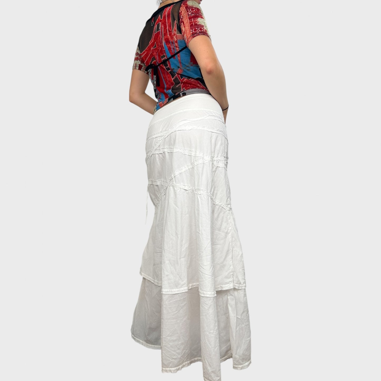 White Cop Copine Layered Maxi Skirt - S/M