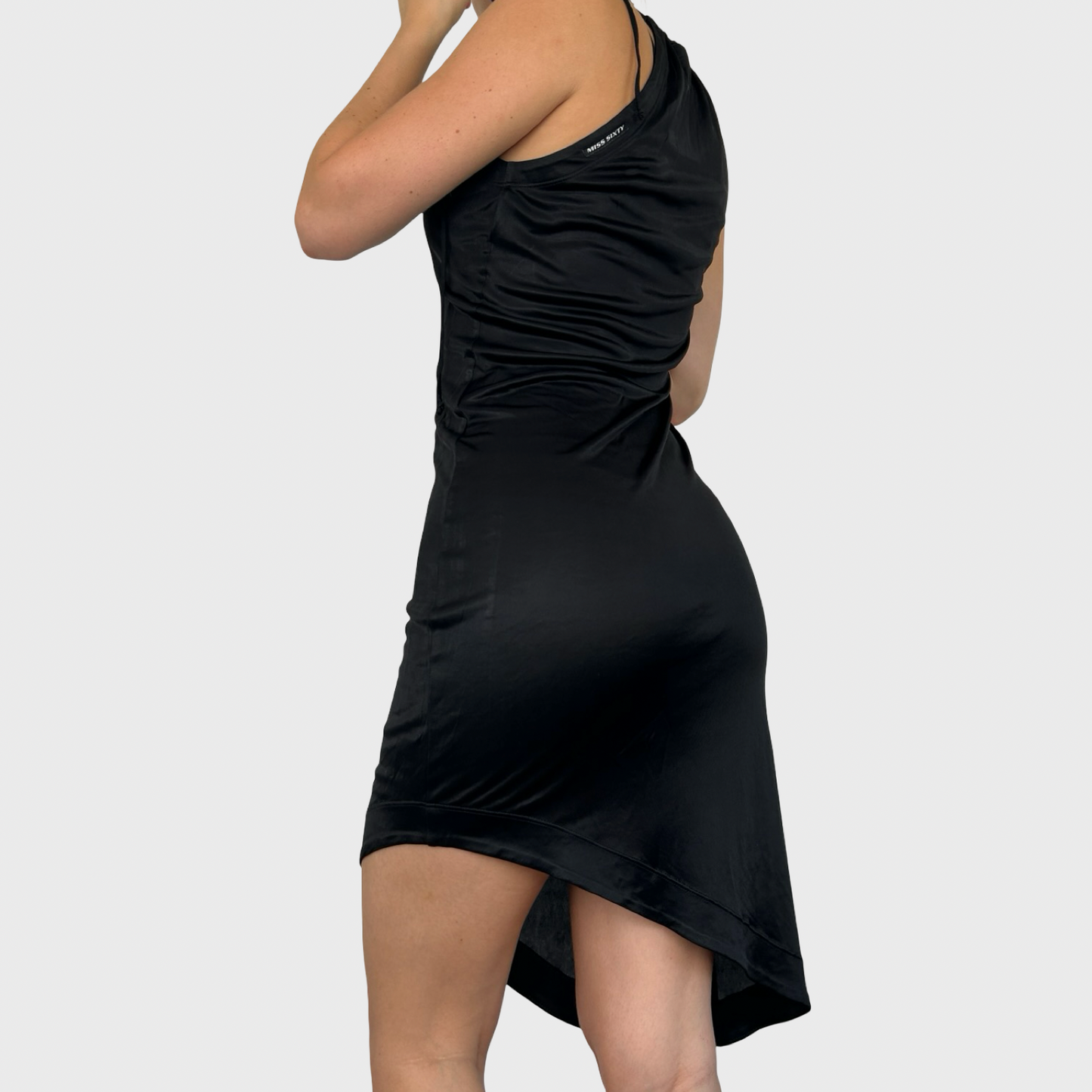 Miss Sixty Black Asymmetric Midi Dress - S