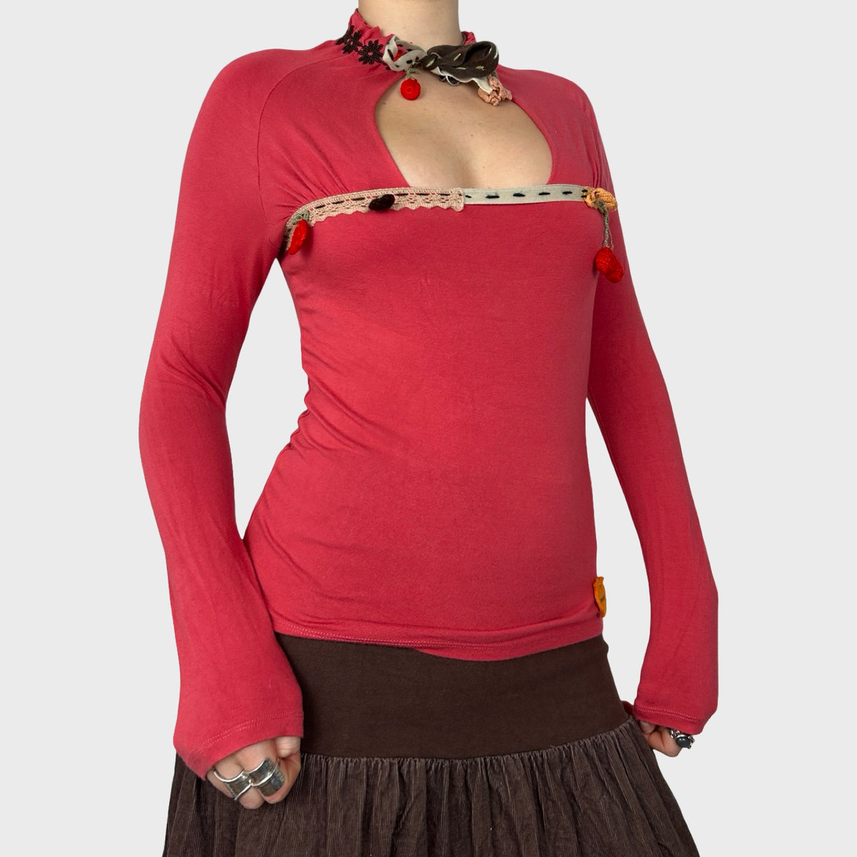 Miss Sixty Keyhole Long Sleeve Top - XS/S