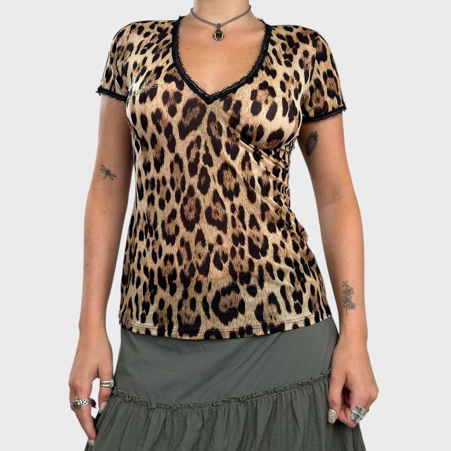 Roberto Cavalli Leopard Print Top - M