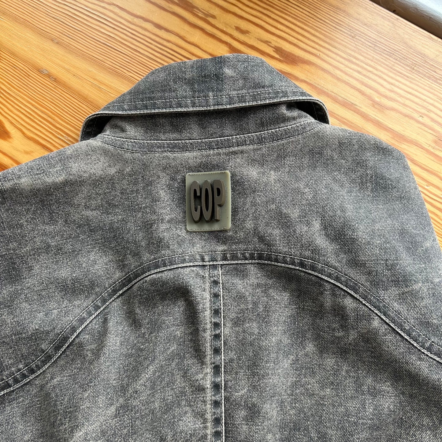 Cop Copine Grey Washed Denim Look Button Jacket - M/L
