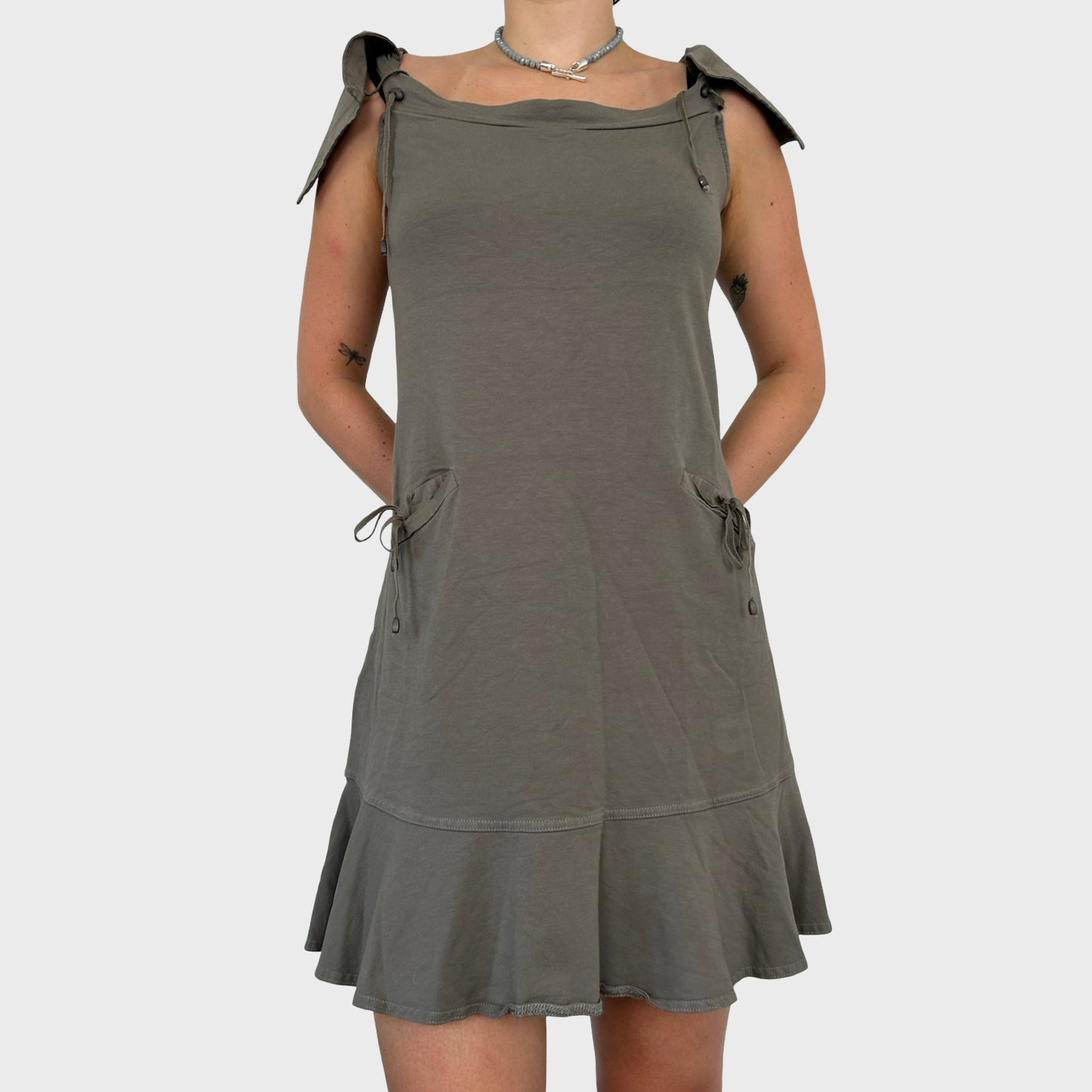 Cop Copine Khaki Babydoll Mini Dress - M/L