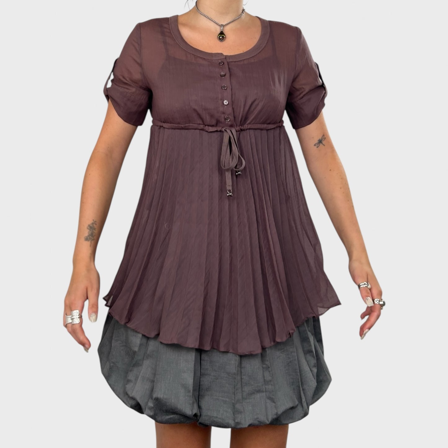 Cop Copine Pleated Button Blouse - S