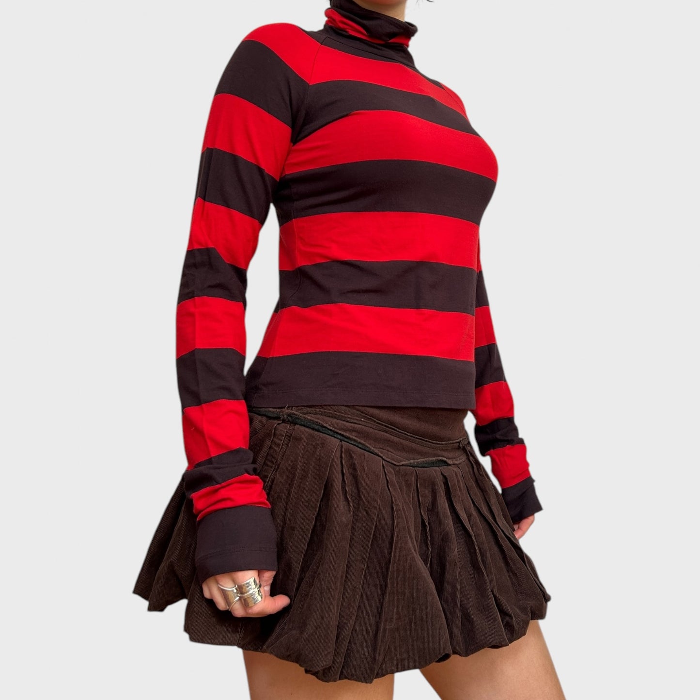 Cop Copine Striped High Neck Top