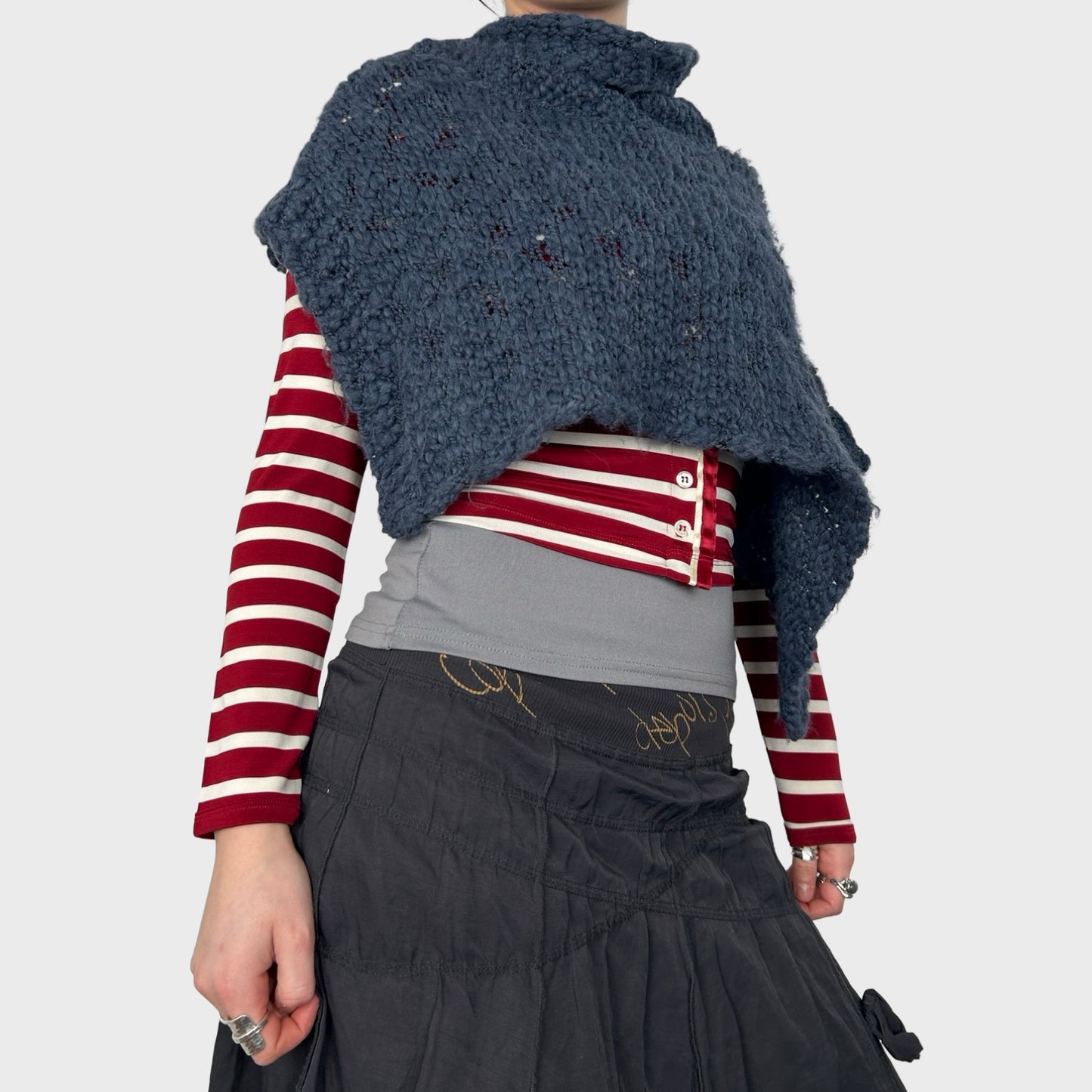 Cop Copine Blue Knit Poncho - S/M