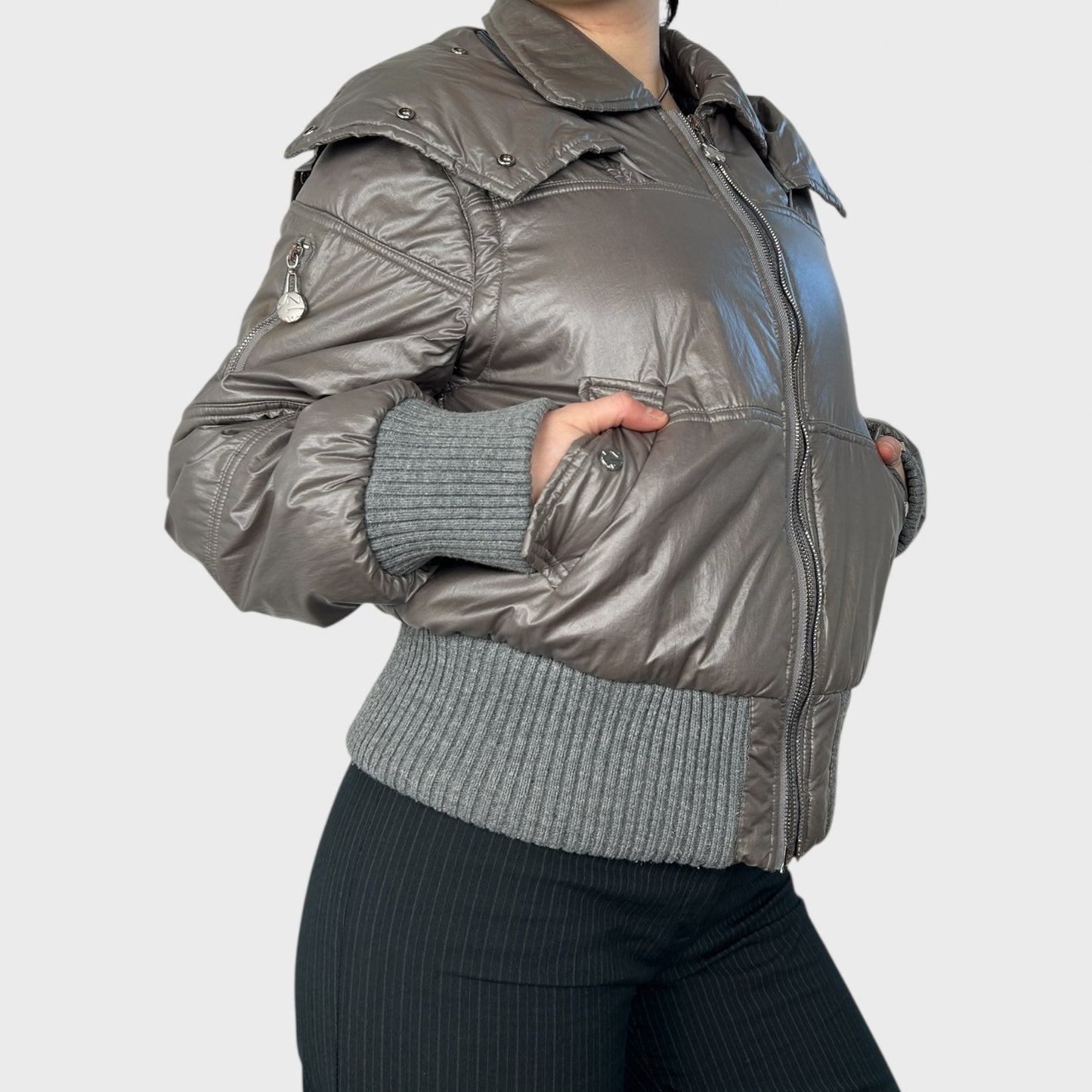 Vintage Silver Bomber Jacket - M/L