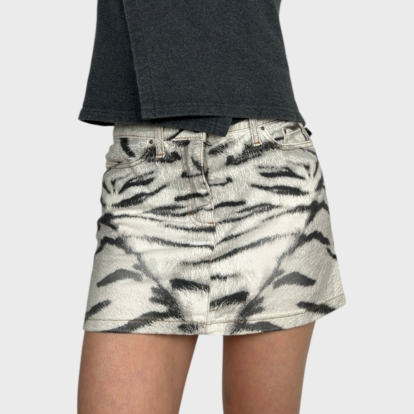 Roberto Cavalli Zebra Print Mini Skirt - S