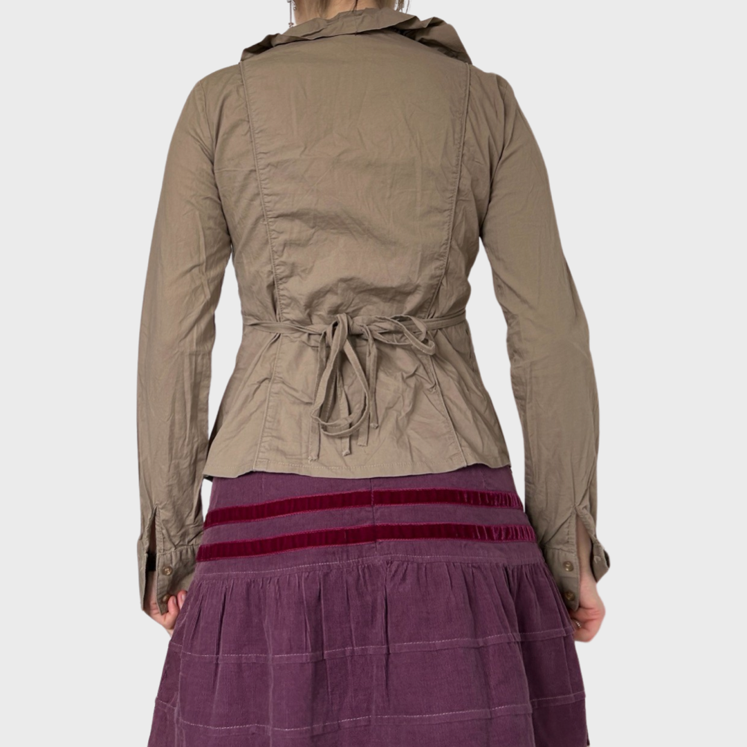 Ruched button up shirt