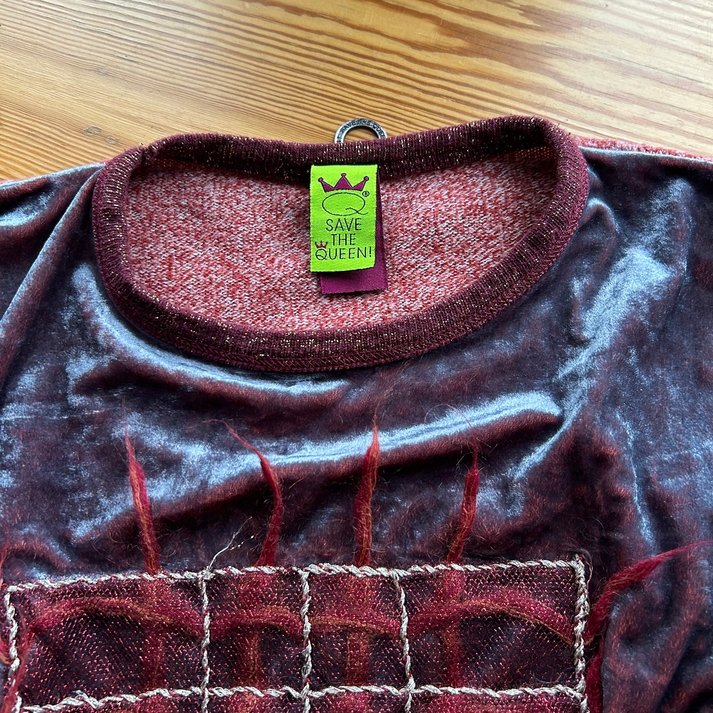 Save The Queen Graphic Bi-Material Long Sleeve Top - M/L