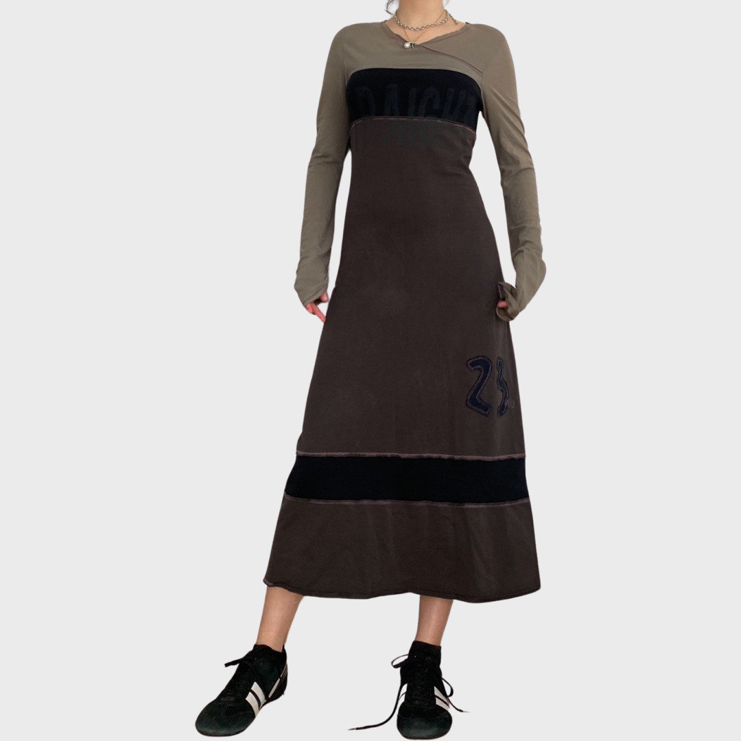 Cop Copine grey and purple maxi dress
