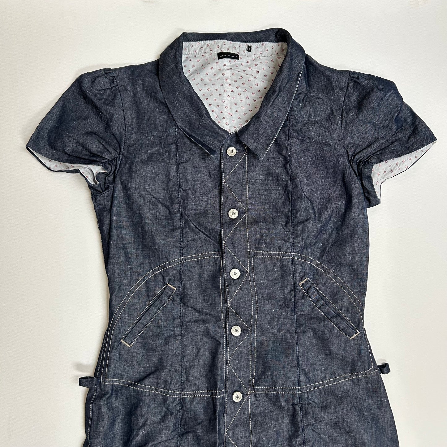 Denim Look Button-Up Midi Dress