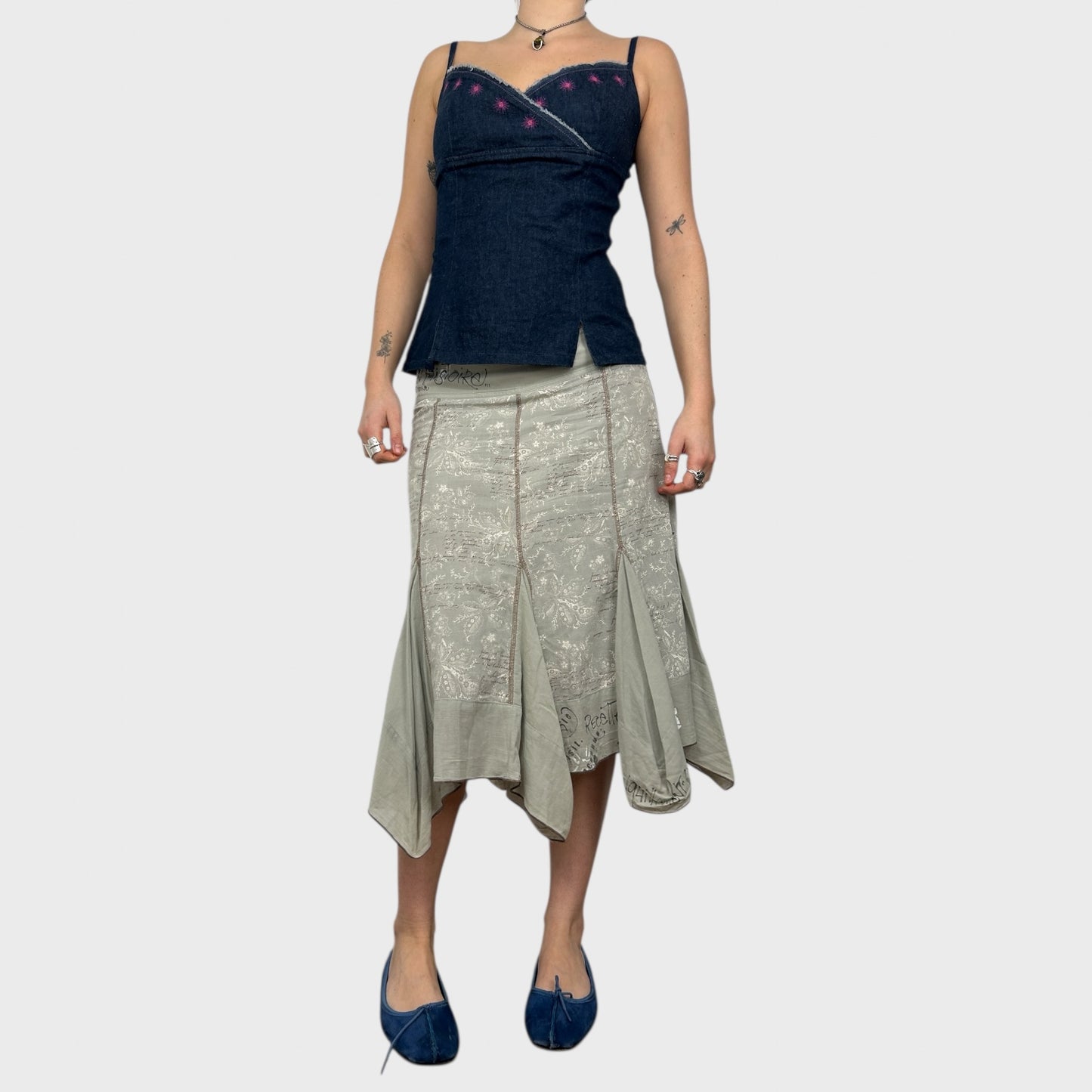 Cop Copine Frilly Midi Skirt - L