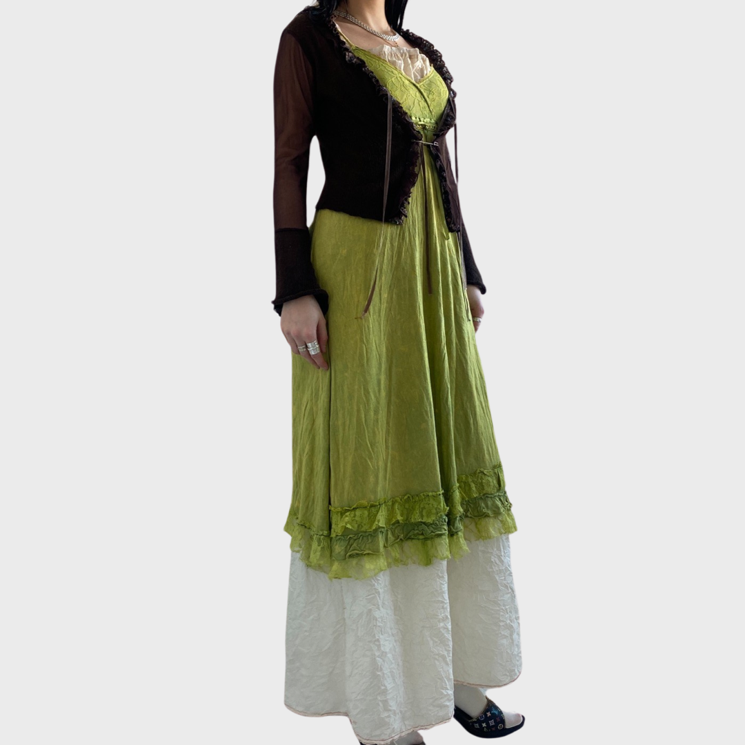 Green lacy strappy dress