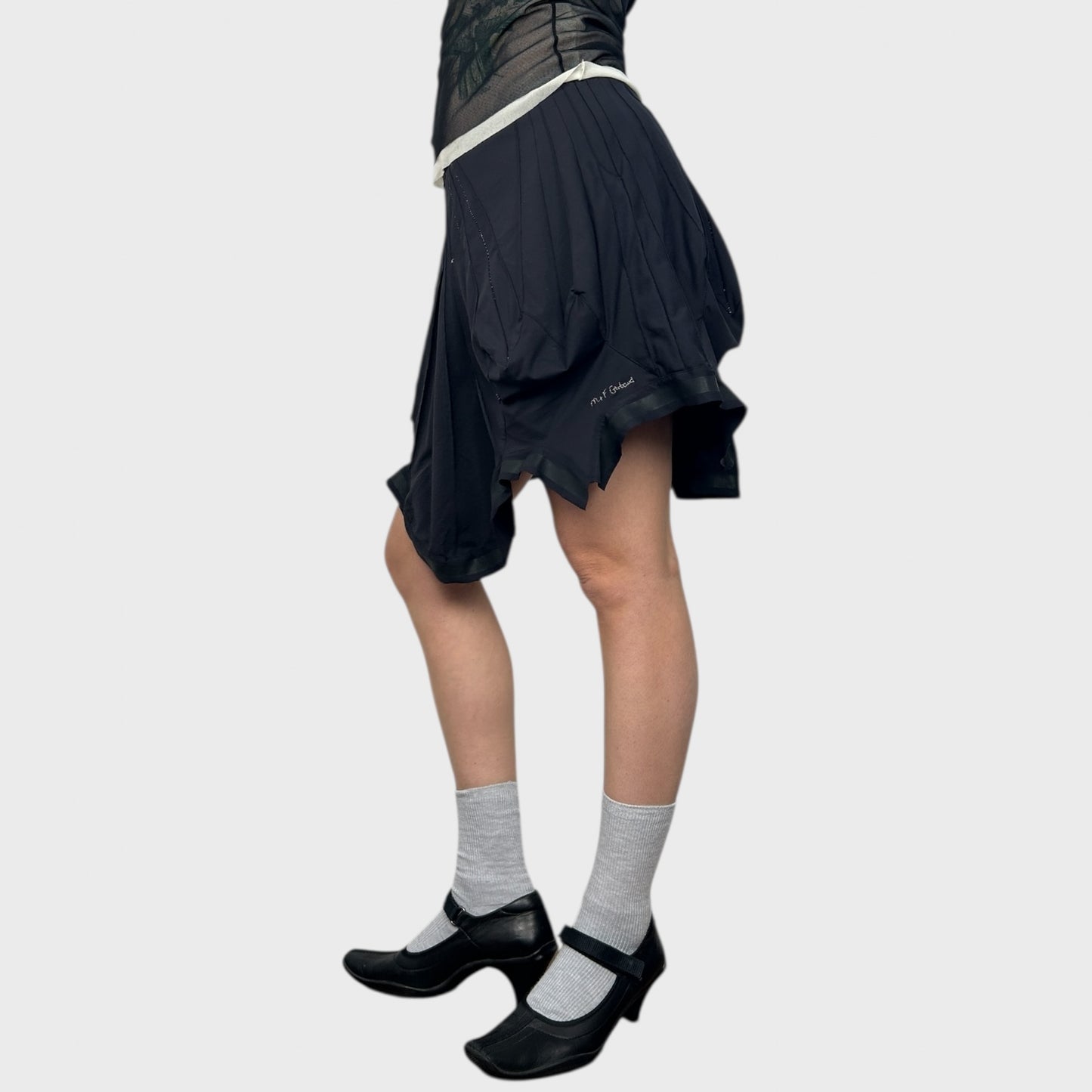 Marithé + François Girbaud Ruffle Ruched Mini Skirt - S