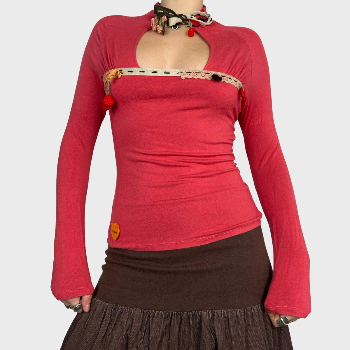 Miss Sixty Keyhole Long Sleeve Top - XS/S