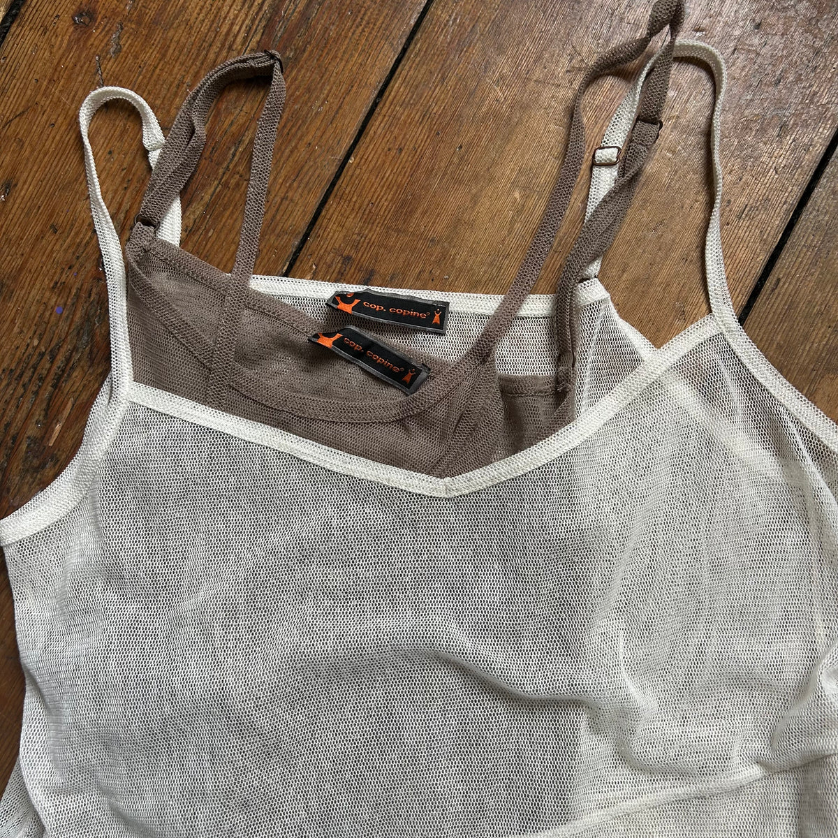 Cop Copine Beige Double Layer Mesh Cami - M/L