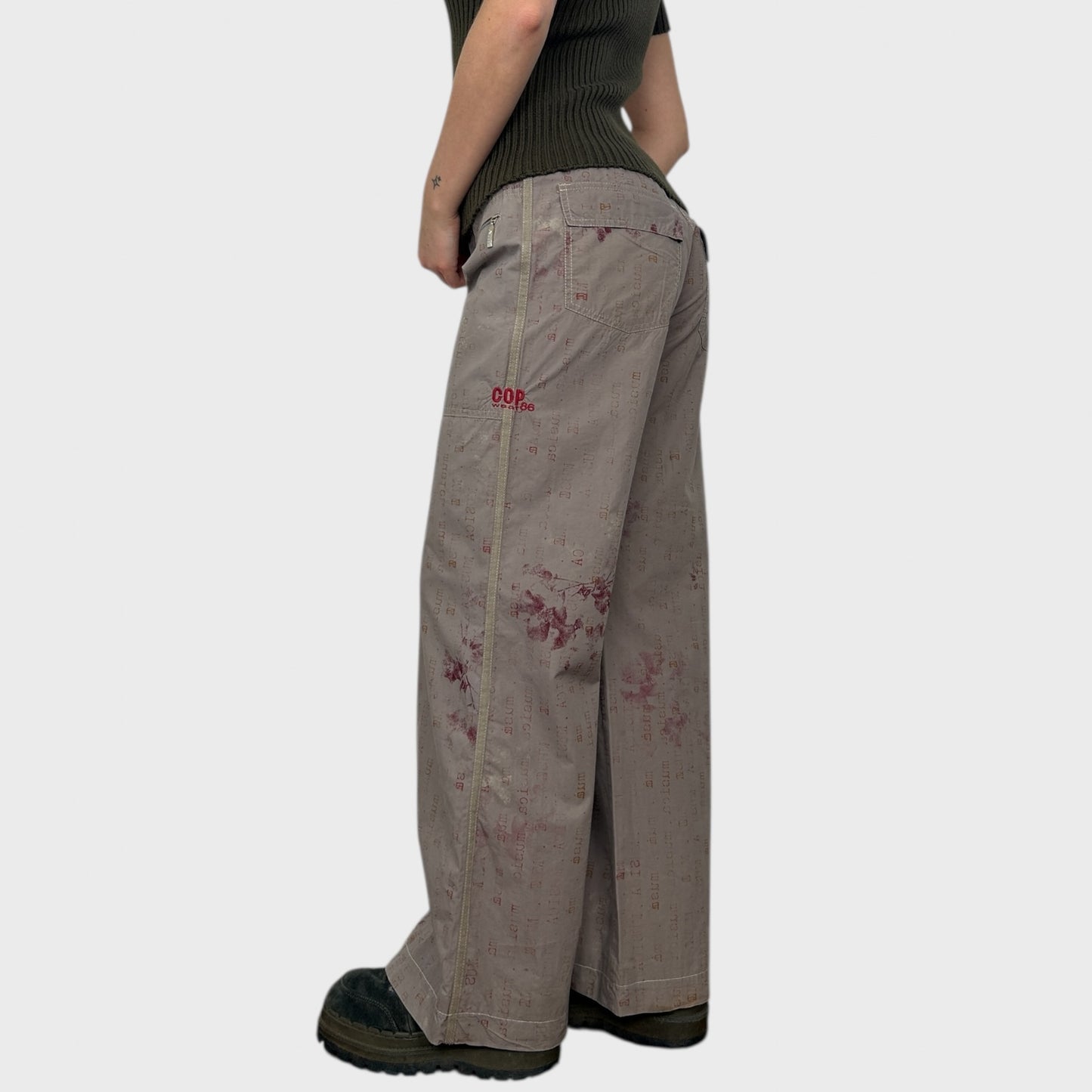 Cop Copine Graphic Print Wide Leg Trousers - M