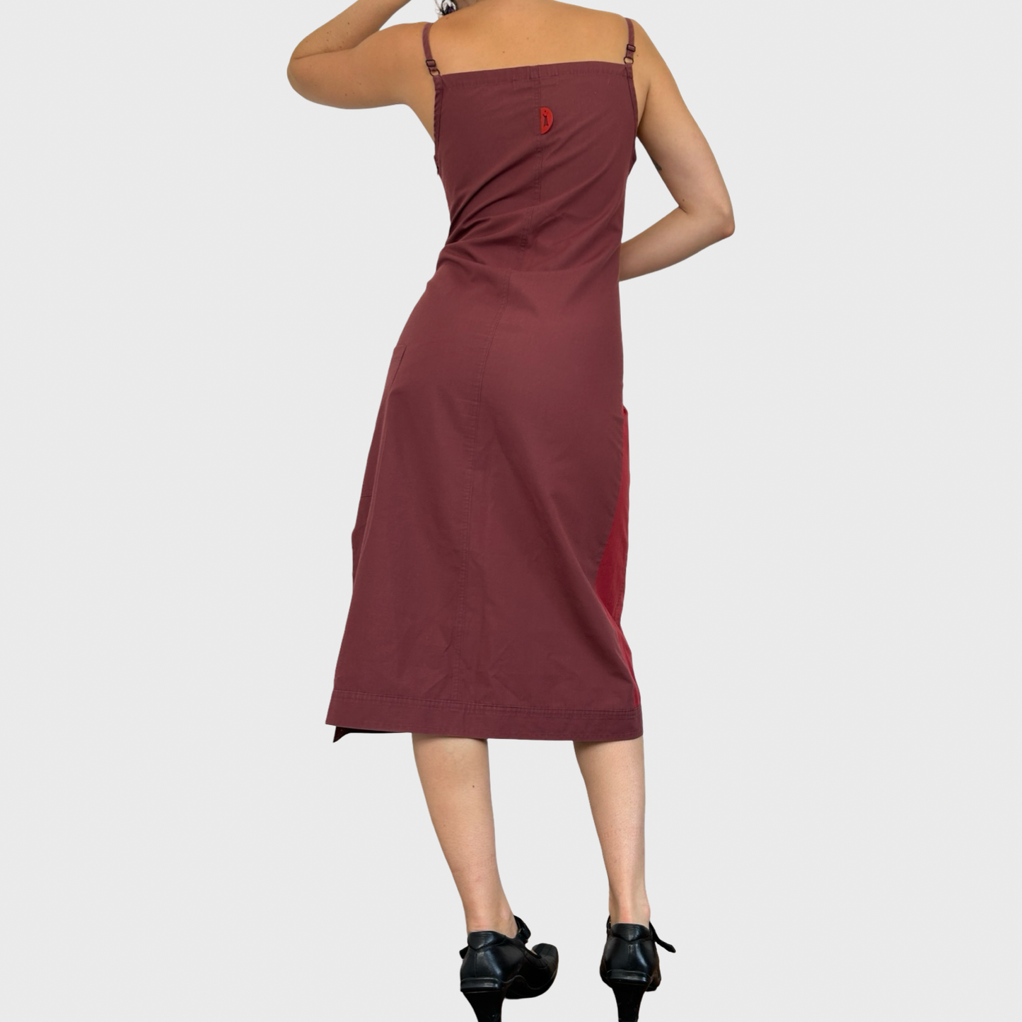 Cop Copine Red Two Tone Midi Dress - M