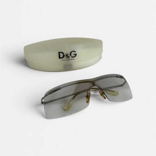 Dolce & Gabbana Clear Rimless Shield Sunglasses