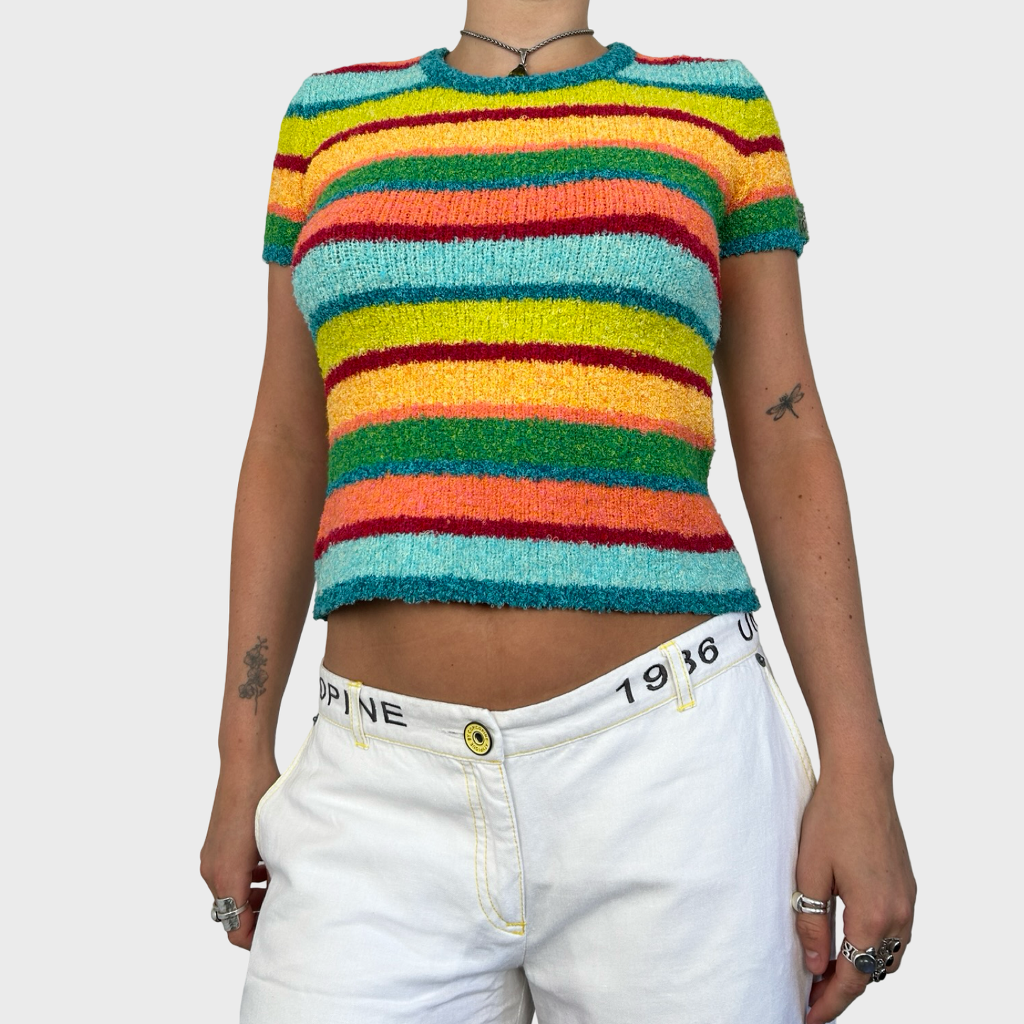 Cop Copine Multicolour Knit Stretch Top - S/M