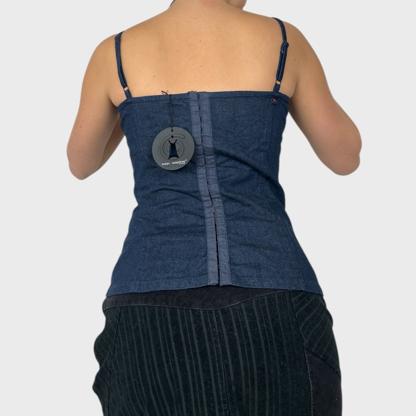 BNWT Cop Copine Denim Corset Top - M