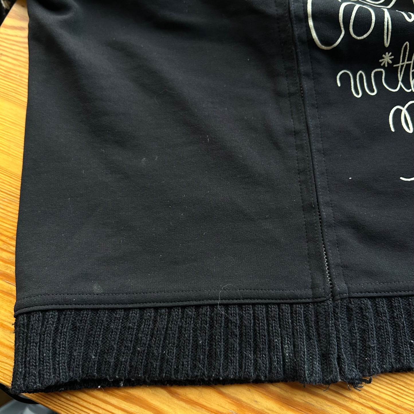 Cop Copine Graphic Striped Zip Up Jumper - M