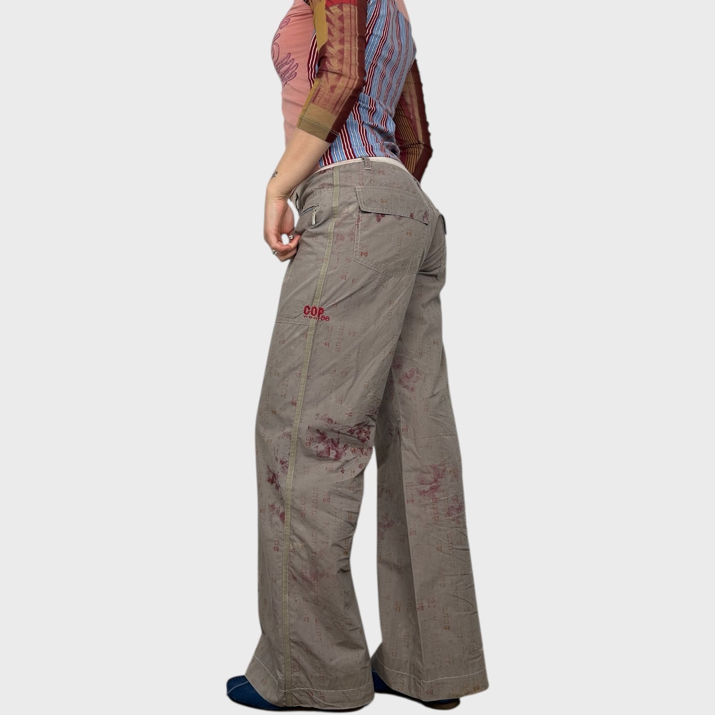 Cop Copine Graphic Print Wide Leg Trousers - M