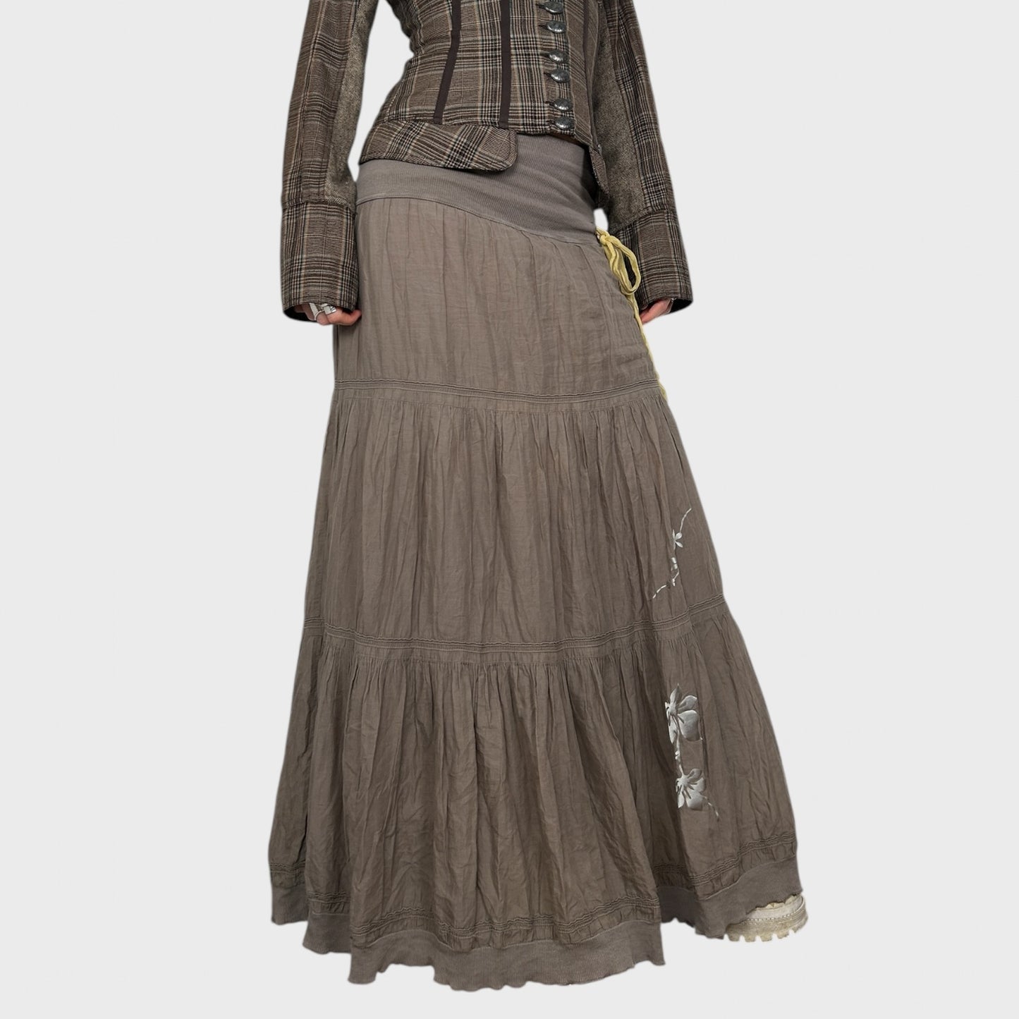 Cop Copine Tiered Ruffle Maxi Skirt - S-L