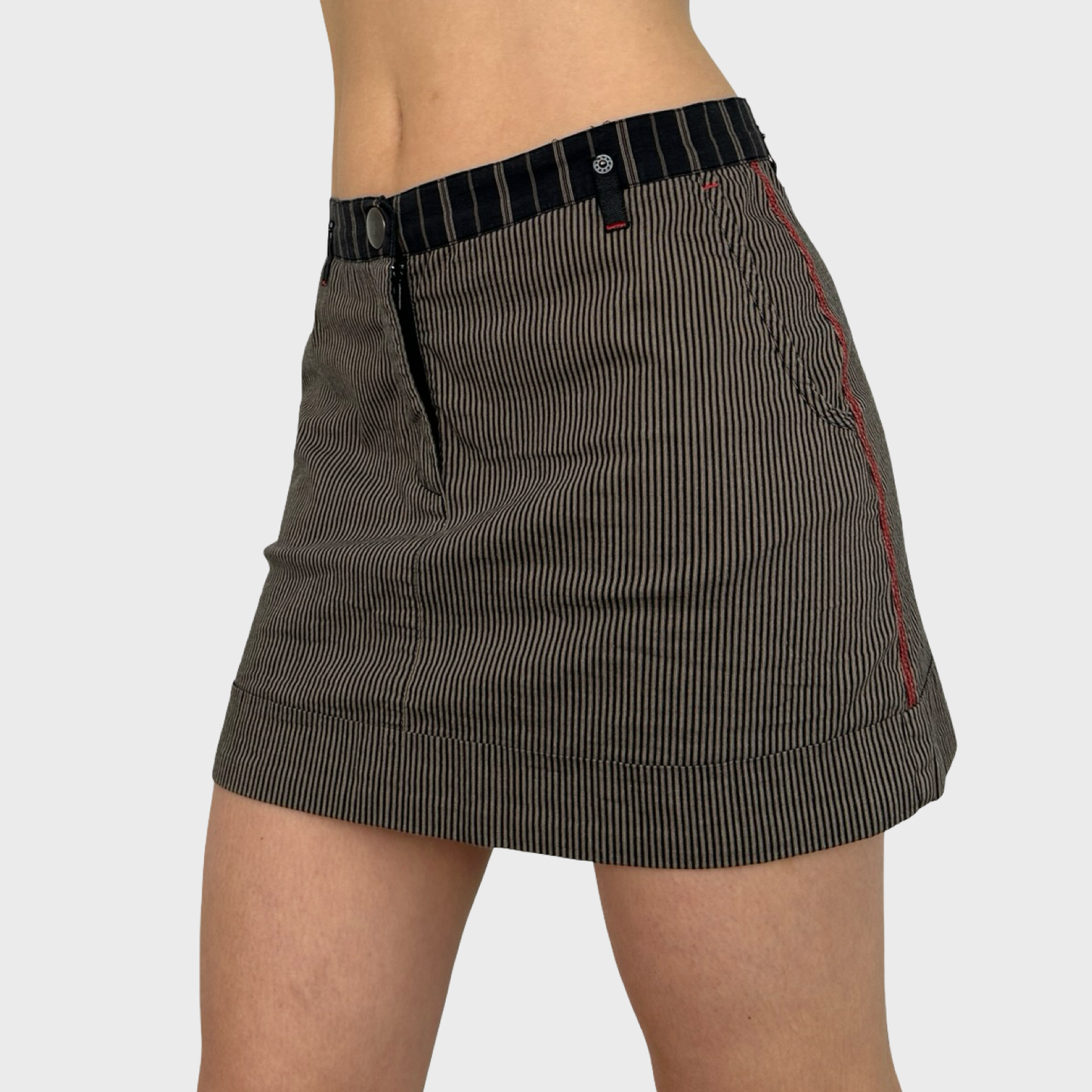 Cop Copine Striped Mini Skirt - S