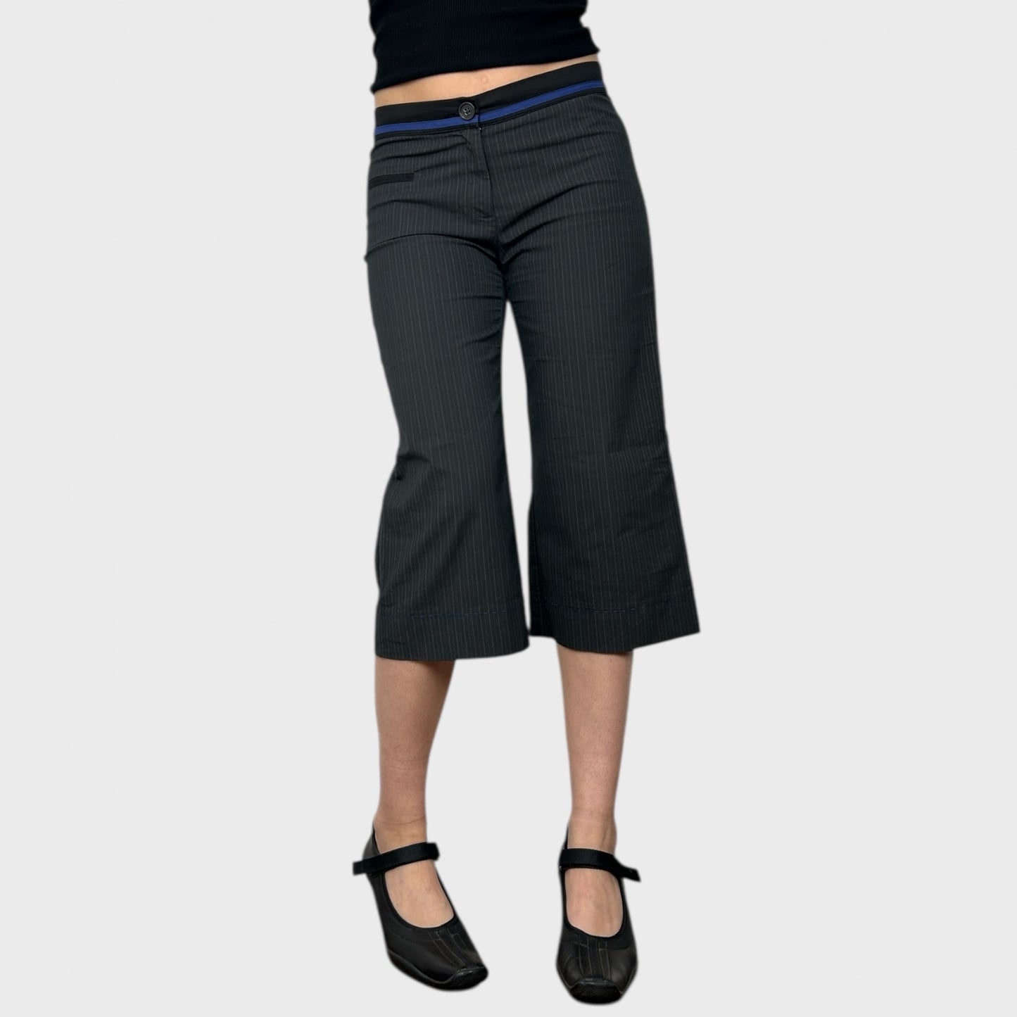 Cop Copine Pinstripe Capri Trousers - M