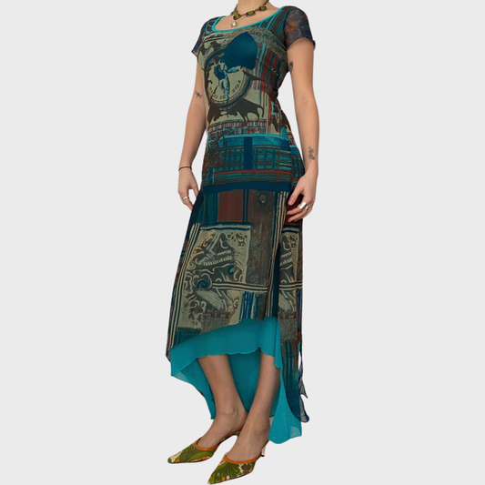Save the Queen mesh maxi dress
