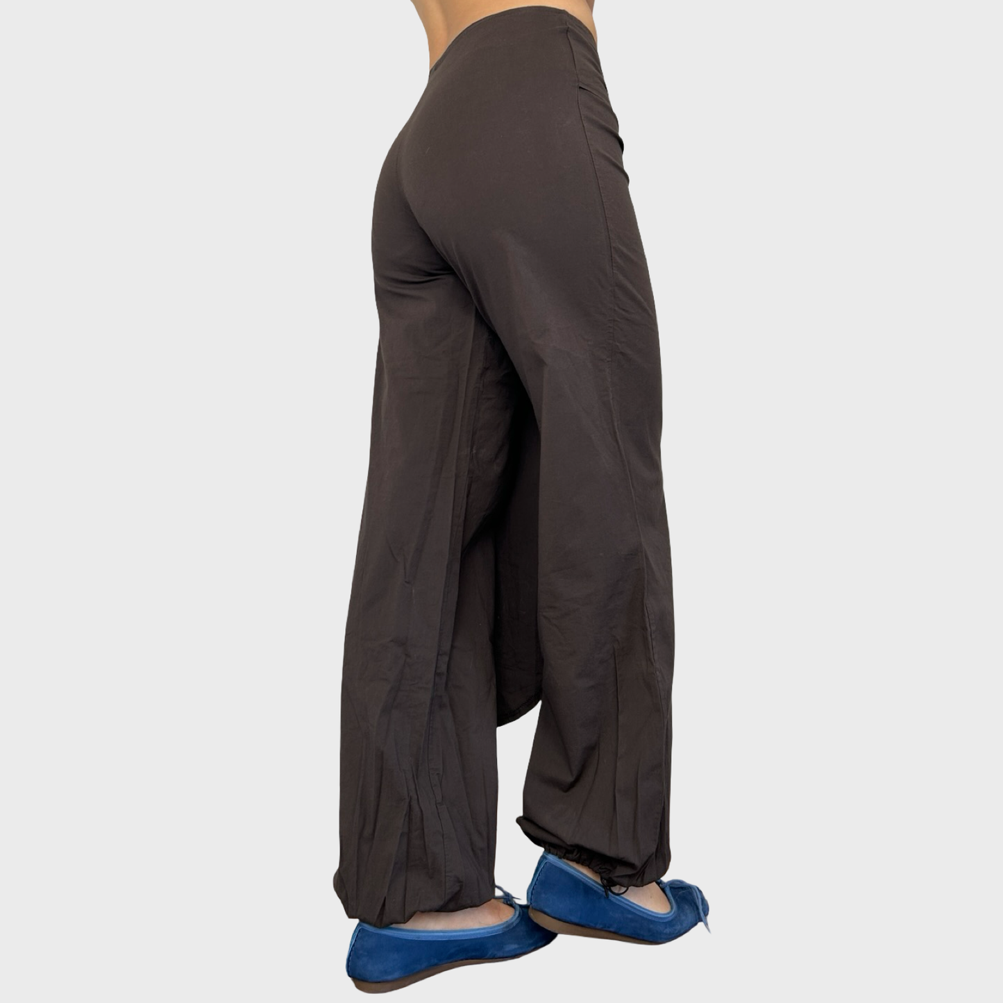 Vintage Brown Graphic Panel Trousers - XS/S