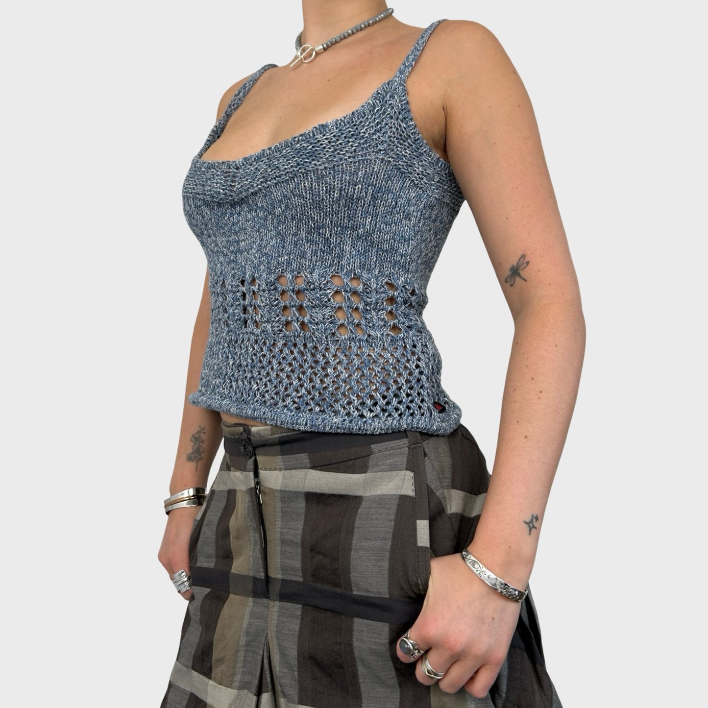 Cop Copine Blue Crochet Cami Top - S