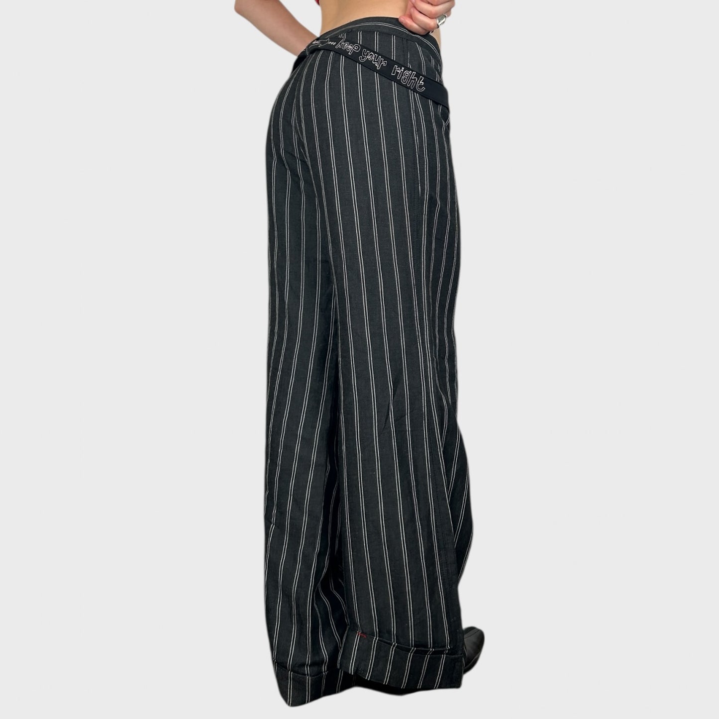 Cop Copine Wide Leg Stripe Linen Trousers - M/L
