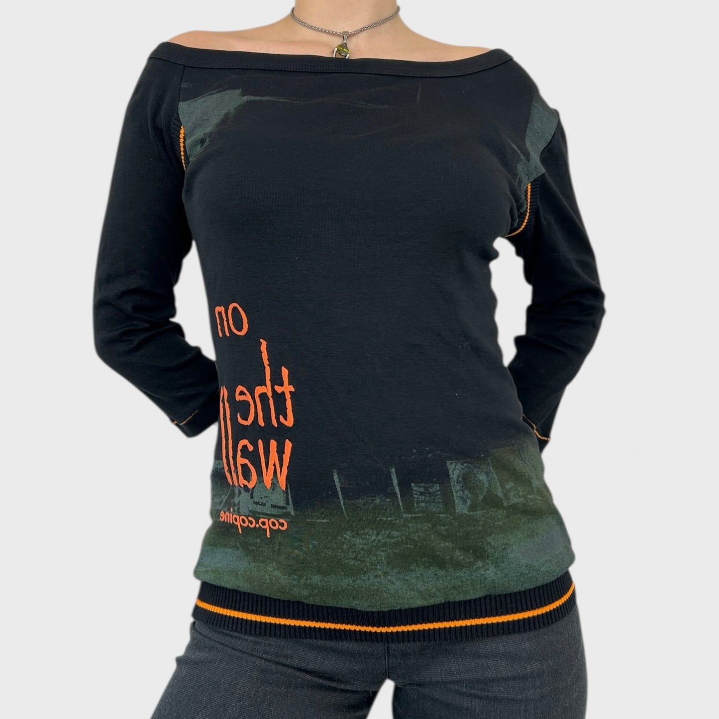 Cop Copine Graphic Cinched Top - M