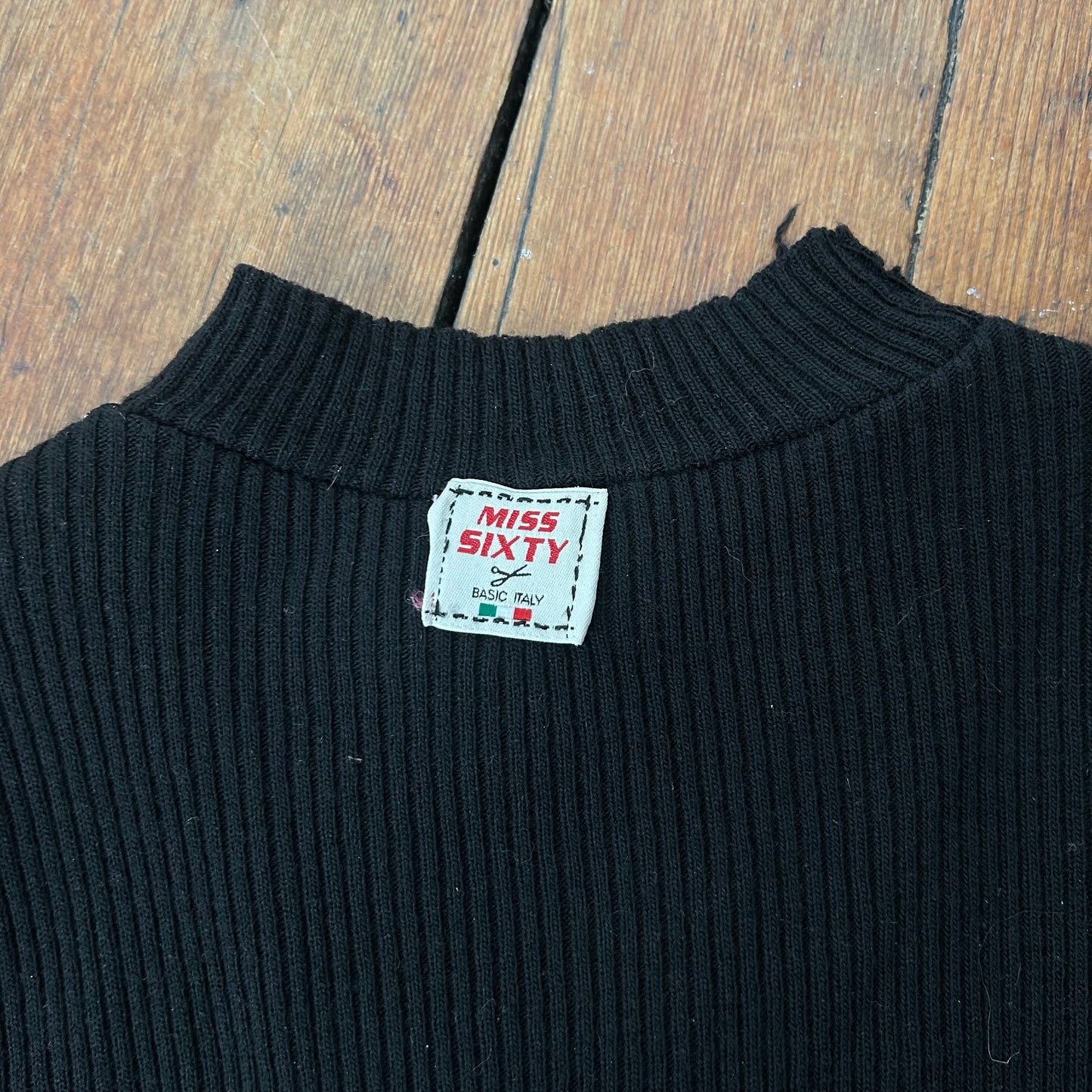 Miss Sixty Bi-Material Long Sleeve Top - S