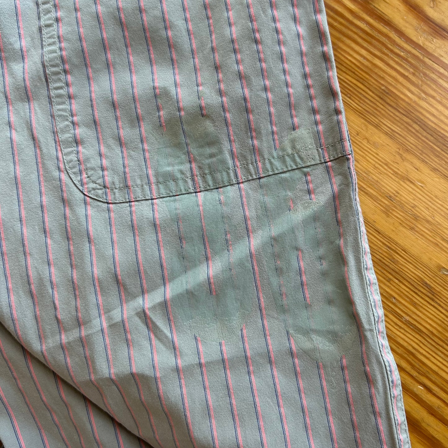 Cop Copine Grey & Pink Stripe Capri Trousers - M