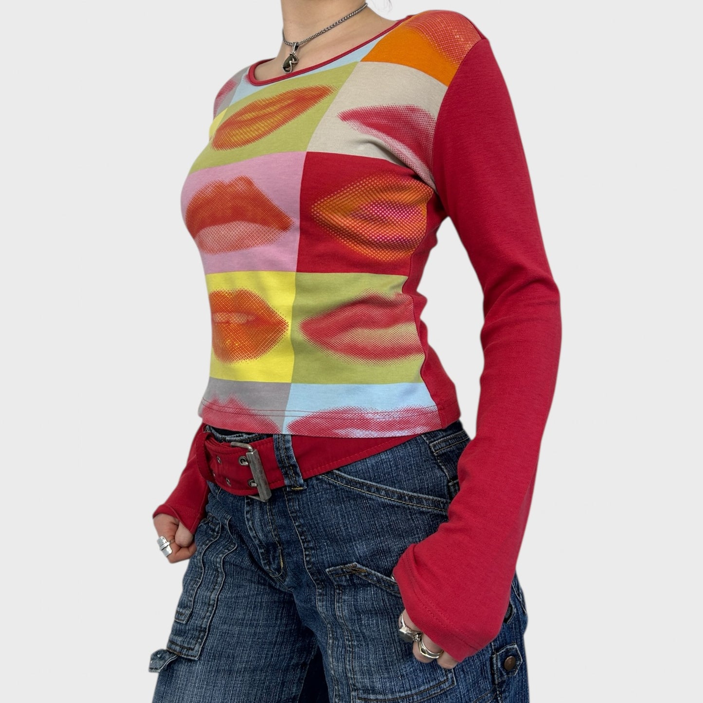 Vintage Long Sleeve Lips Top - S/M