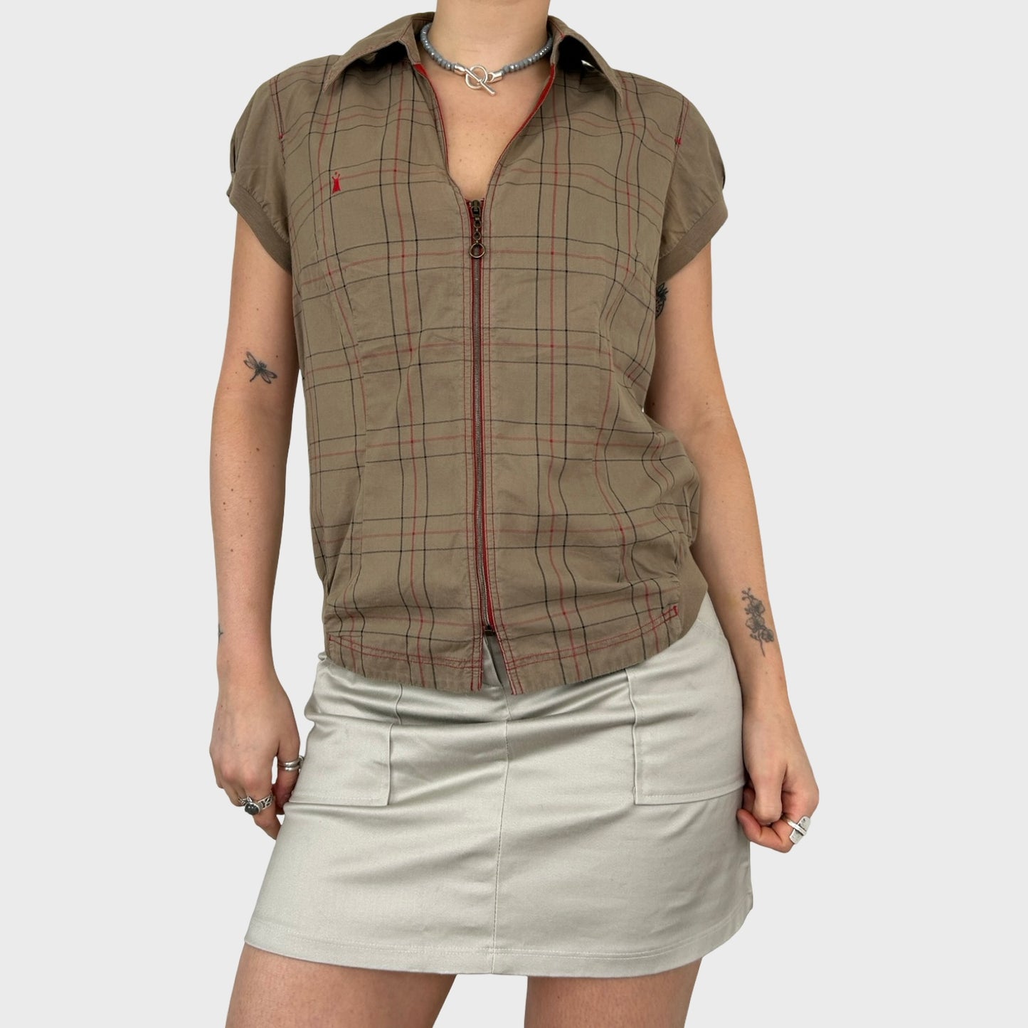Cop Copine Brown Check Shirt - M/L
