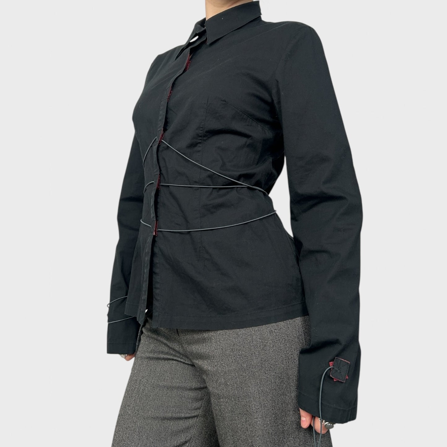 Cop Copine Black Tie Wrap Shirt - M