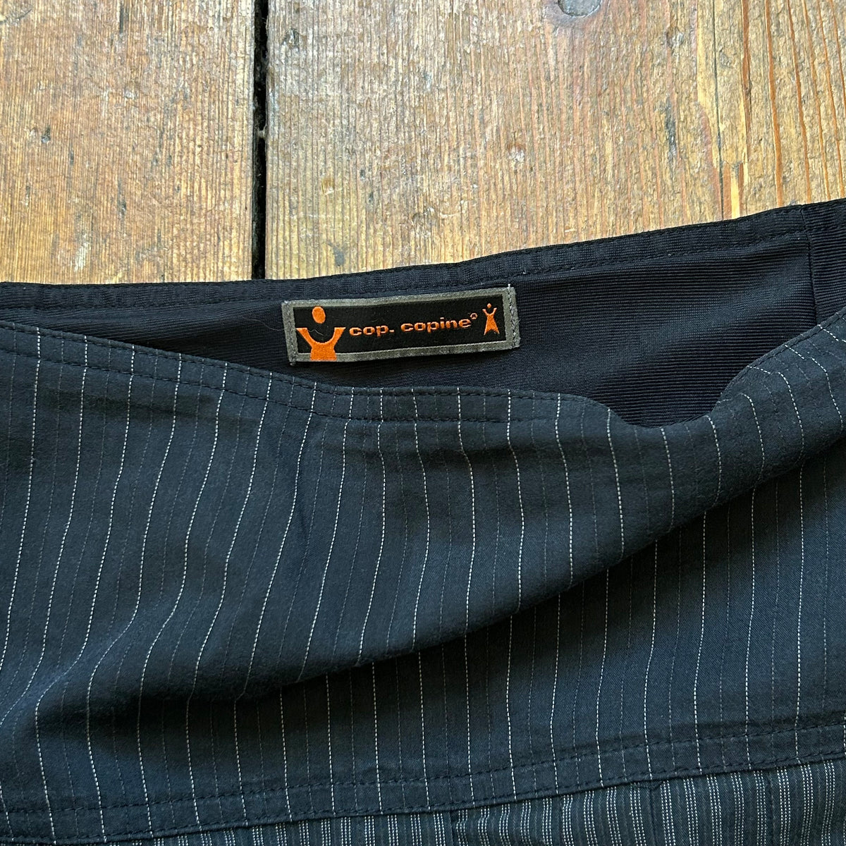 Cop Copine Grey Pinstripe Midi Skirt - L