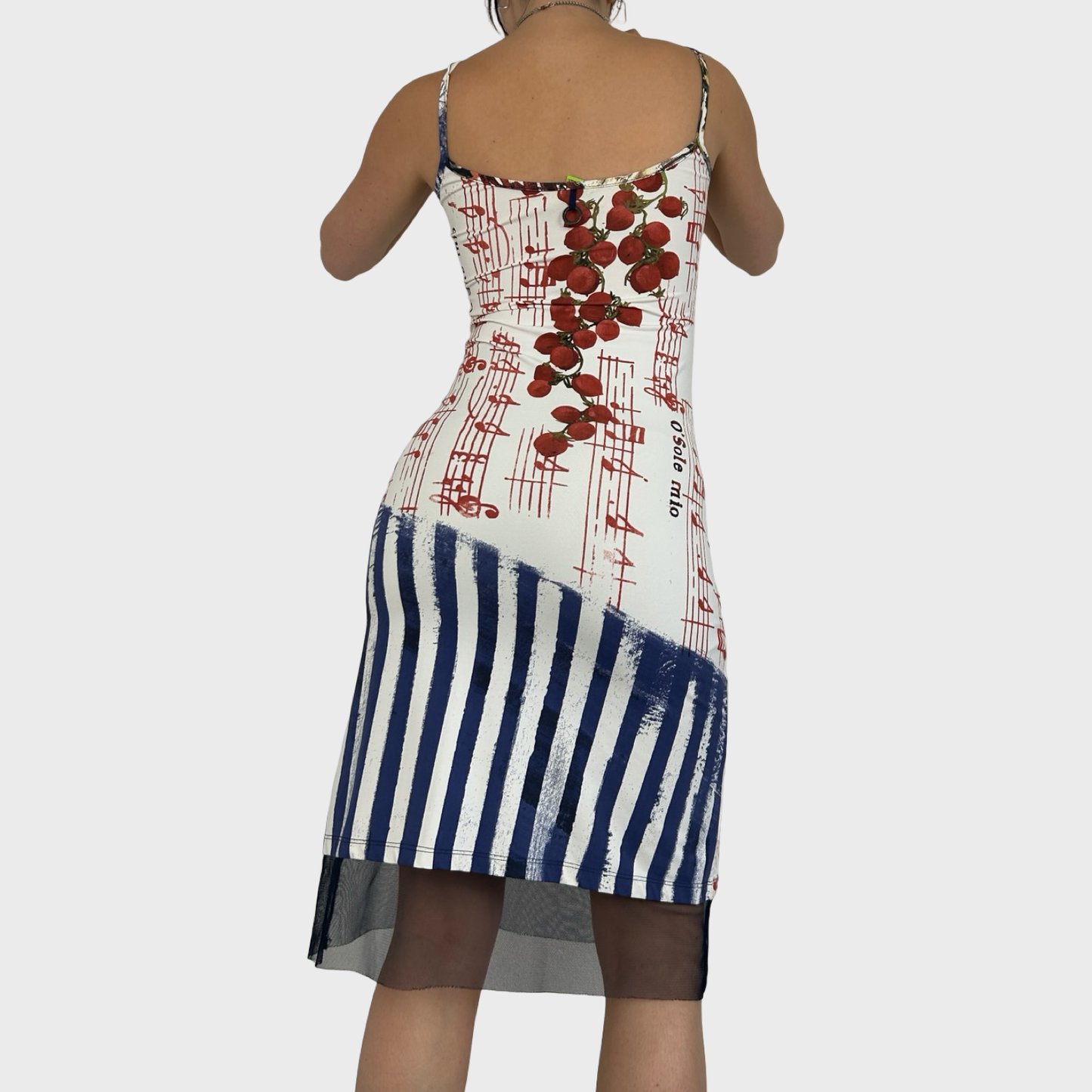 Save The Queen Graphic Fruit Midi Dress - S