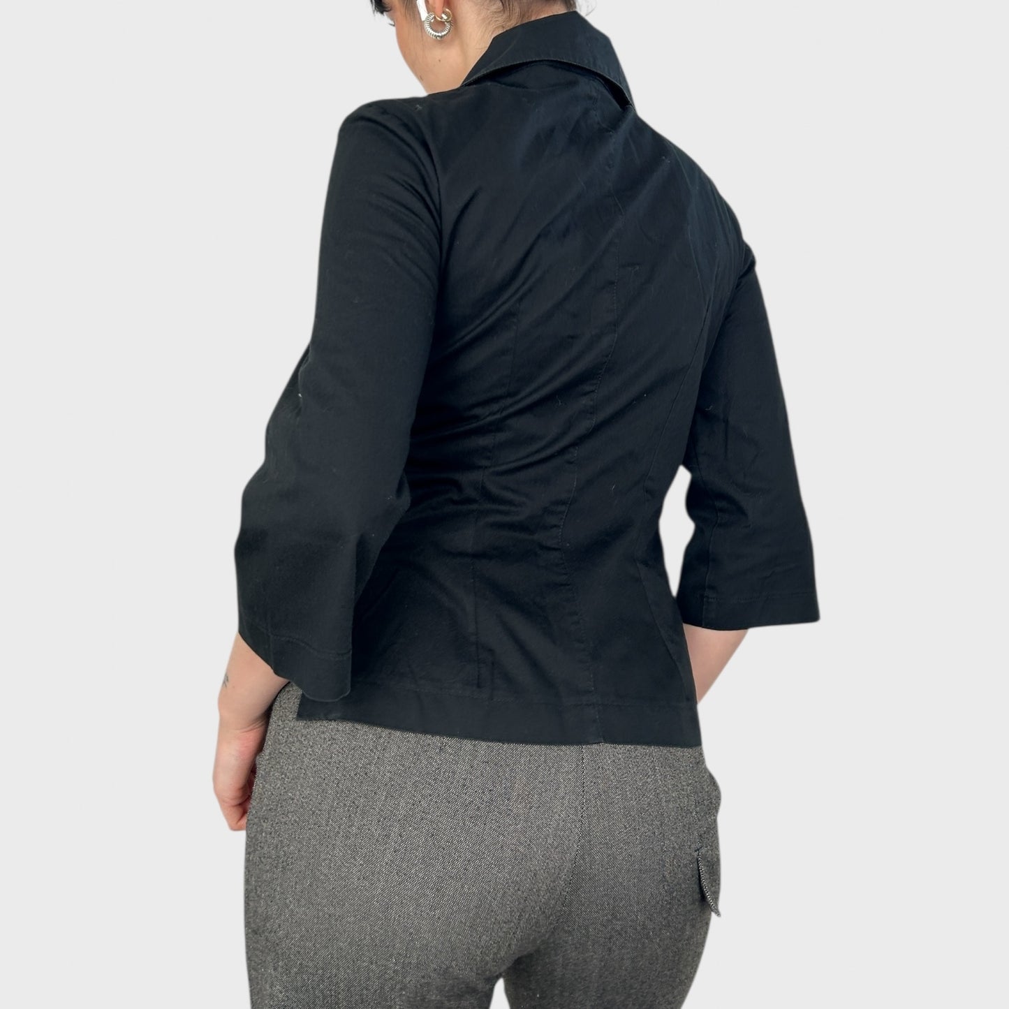 Cop Copine Black Tie Front Shirt - S/M