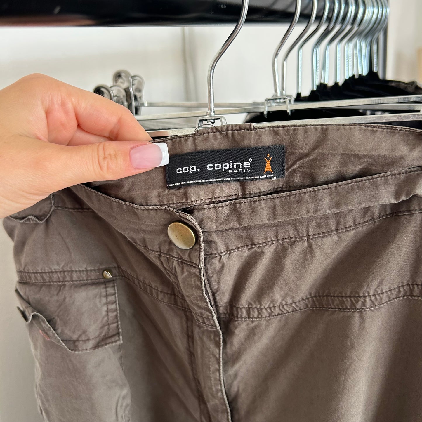 Cop Copine Khaki Wide-Leg Trousers - L