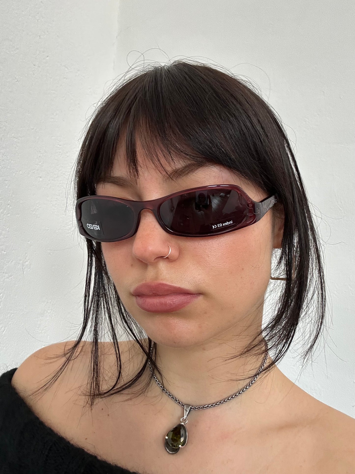 Kenzo Burgundy Wraparound Sunglasses