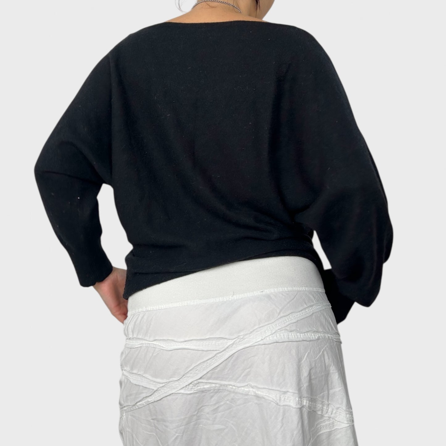 Black Slouchy Knit Jumper - S/M