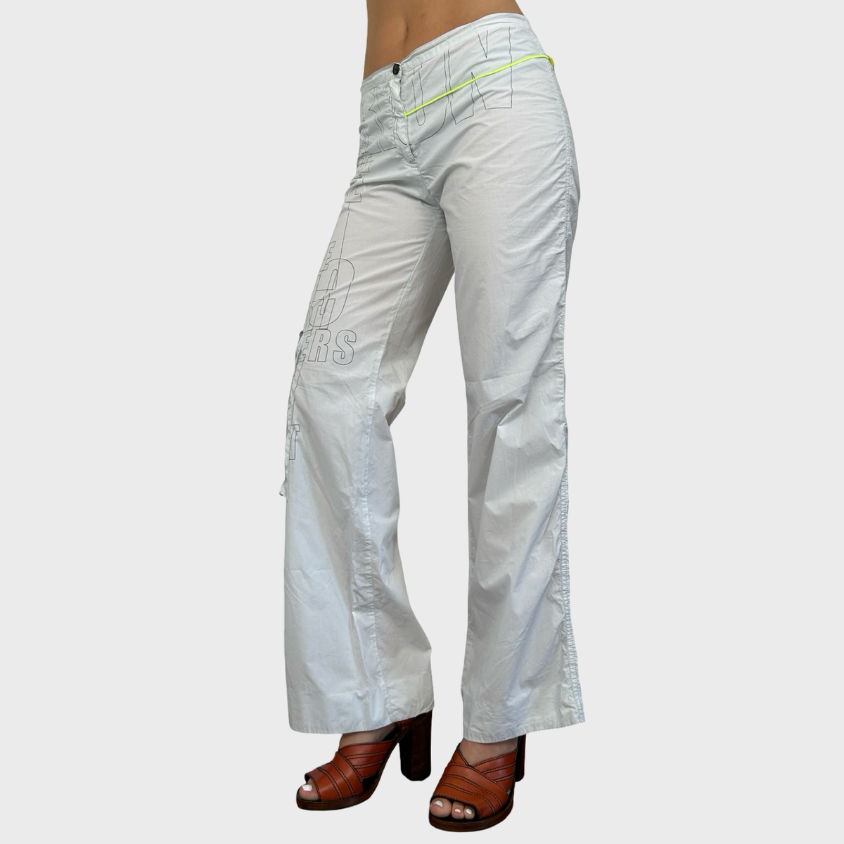 Cop Copine White Graphic Spell Out Trousers - M